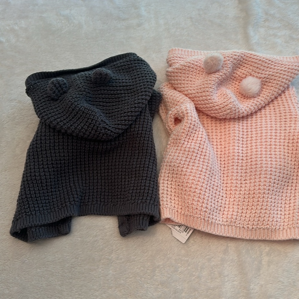 Carters knit jacket 3mo, pink and grey - Picture 4 of 5